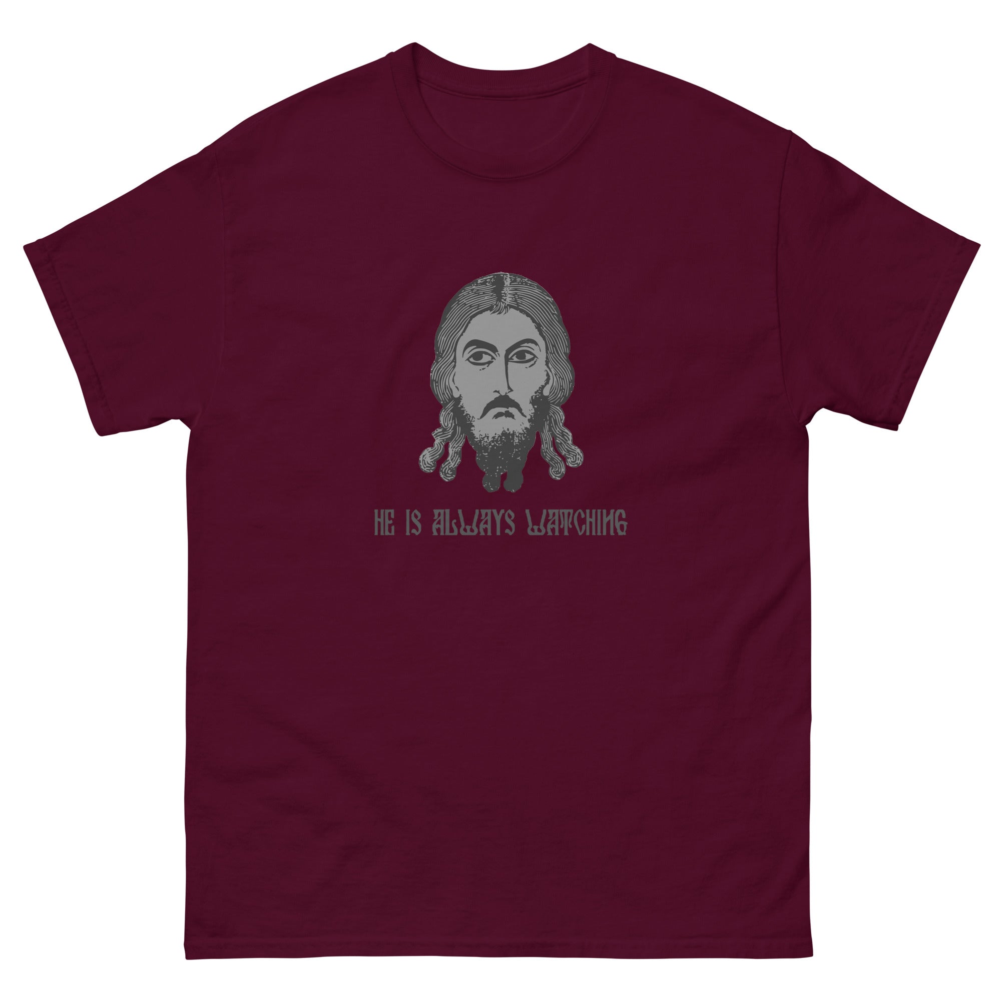 Orthodox Jesus T-shirt - Maroon Color - Front
